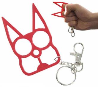 Cat Self Defense Key Chain- Red