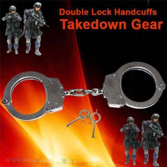 Double Lock Stainless Steel Handcuffs Silver