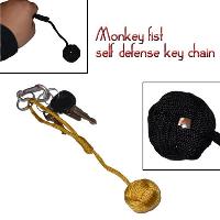 P-00108 - Monkey Fist Self Defense Keychain Mustard Yellow