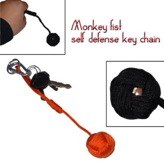 Monkey Fist Self Defense Keychain Orange