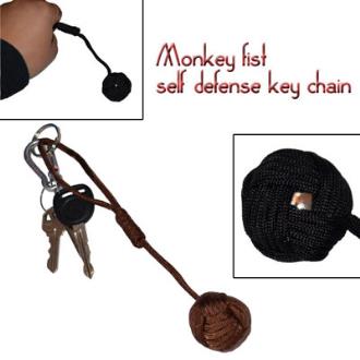 Self Defense Monkey Fist Keychain Coyote Brown