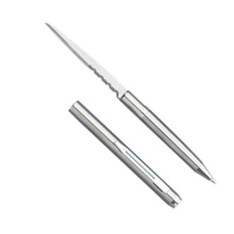 Pen Knife Silver with Serrated Blade