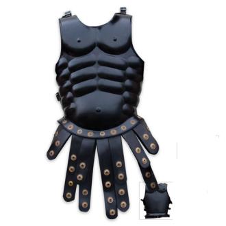 Medieval Black Coated Front and Back Muscled Cuirass Armor
