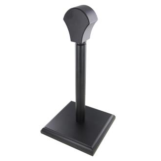 Sleek Black Satin Wooden Hat Helmet Stand