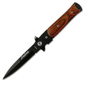 Tac-Force Spring Assisted Knife Wood Handle