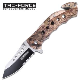 Tac-Force Spring Assisted Knife Camo Alum Handle