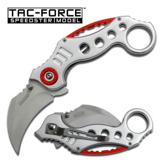Tac-Force Spring Assisted Knife Karambit Style Silver