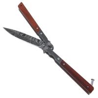 8BC5-50PKS-2-D1 - Damascus Steel Call of Wild Butterfly Fanning Knife