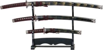 Decorative Samurai Sword Set Black