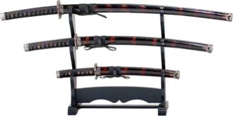 Decorative Samurai Sword Set - Burgundy