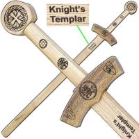 W038K - Knights Templar Wooden Medieval Sword 40 Inch Overall