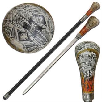 Medieval Flame Protector Dragon Acrylic Sword Cane