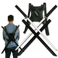 SW-896BK3 - Twin Ninja Katana with Back Strap Sword