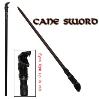 Walking Cane with Hidden Sword Snake Mouth
