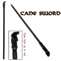 SW-18 - Walking Cane w/ Hidden Sword- Snake Mouth