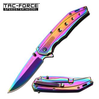 Spring-Assist Folding Pocket Knife Tac Force Tactical Ti-Coated Slim Blade TF-925RB