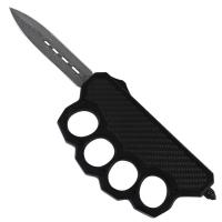 T2315 - Sinners Inc Damascus Steel Automatic Dual Action OTF Switchblade Knuckle Trench Style Knife