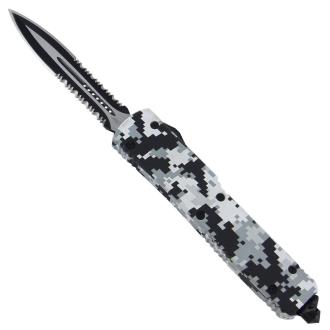 Ice Cold Artic Digital Camo Dual Action Automatic OTF Knife