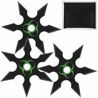 TS1306 - Black Hole 6 Point Heavy Duty 3 Piece Throwing Star Set