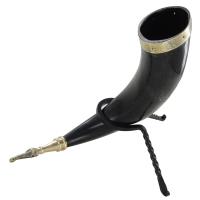 IN60611HR - Viking Horns of Odin Medieval Drinking Horn Stand Set