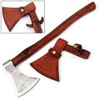 Herleifr Traditional Medieval Viking Battle Axe Engraved Handle