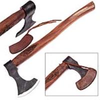 AXP2236 - Viking Age Scandinavian Skeggx Battle Axe Engraved Handle