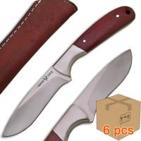 WD-9408_6pcs - Case of 6pcs WHITE DEER Pot Belly J2 Steel Skinner Knife Hunters Micarta Grip Drop Point