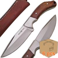 WD-9411_6pcs - Case of 6pcs WHITE DEER Full Tang J2 Steel Tactical Knife Walnut Grip Drop Point