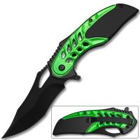 WDF-273GR - White Deer Tactical Knife Green and Black