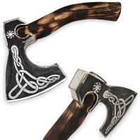 WDM-2438 - Axe Bogatyr Hand Made 1095 Forge Steel ASH Wood Burn Handle