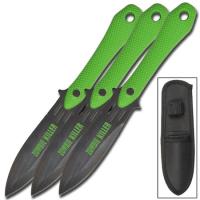 WG1027 - Decimator Zombie Killer 3 Piece Throwing Knives Green