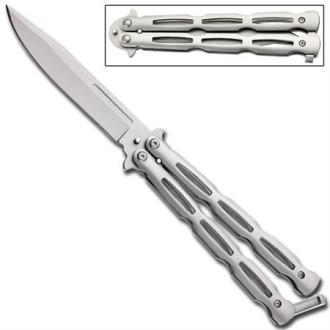 Unchained Balisong Butterfly Knife - Silver